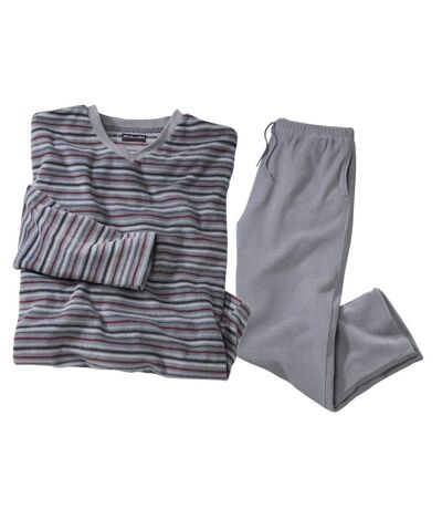 Men's Striped Winter Microfleece Pajamas