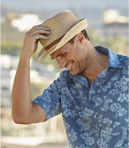 Men's Beige Straw Summer Hat