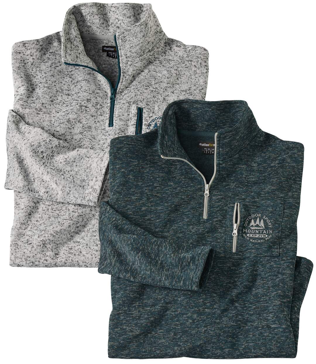 Le Lot de 2 Sweats Molleton Col Zippé-1