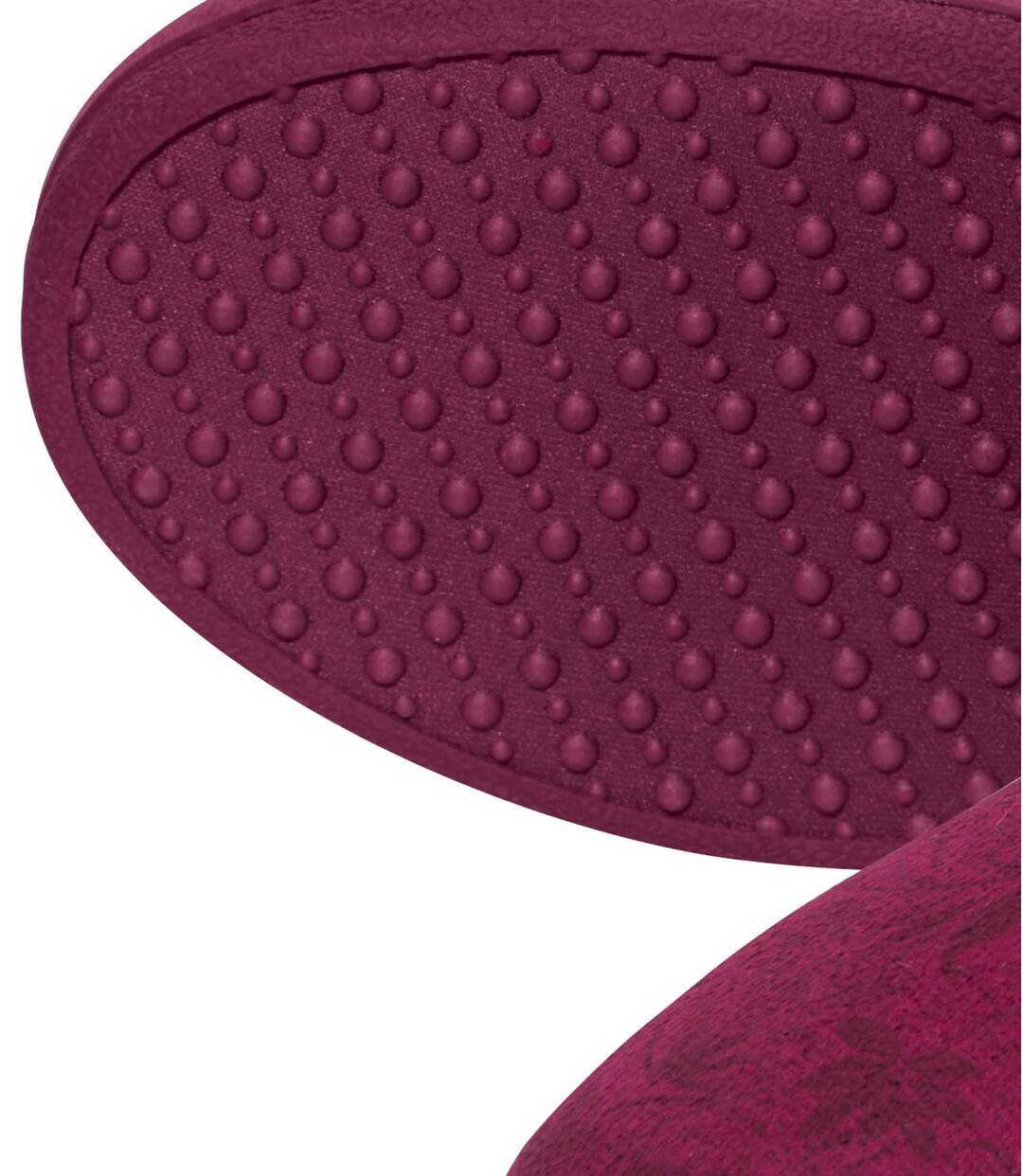 Granátové zateplené papuče  z imitácie zamatu Atlas For Men