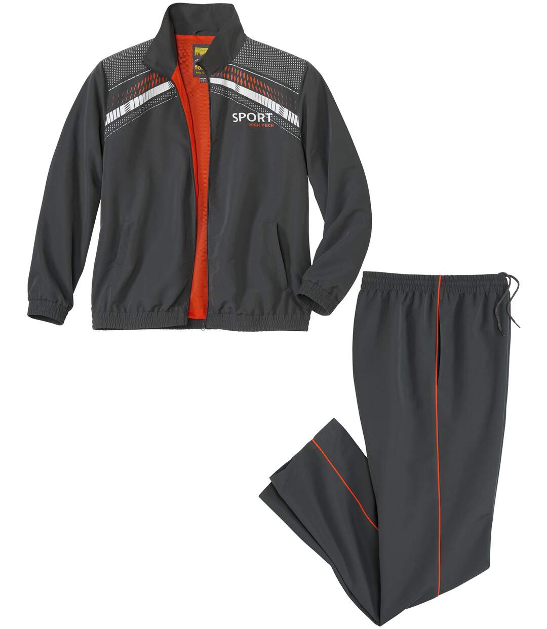 Men's Sporty Microfibre Tracksuit - Dark Grey-1