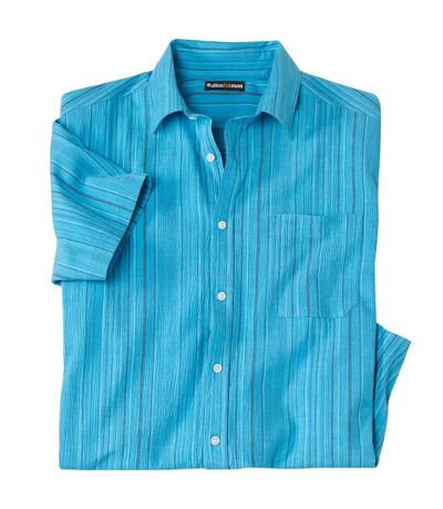  Men's Blue Crepe Shirt