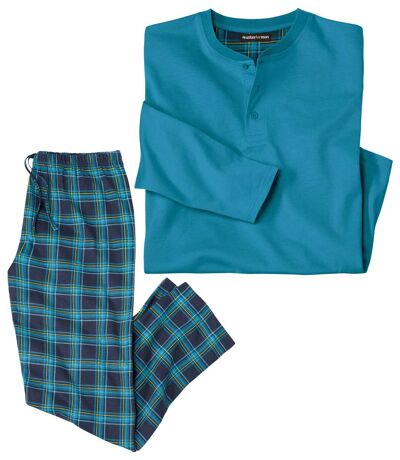 Men's Blue Checked Pyjamas 