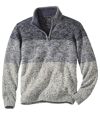 Melírovaný pulovr se zipovým zapínáním u krku Atlas For Men