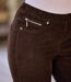 Women's Brown Stretch Corduroy Treggings-2