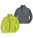 Pack of 2 Men's Microfleece Jackets - Green Grey - Full Zip 