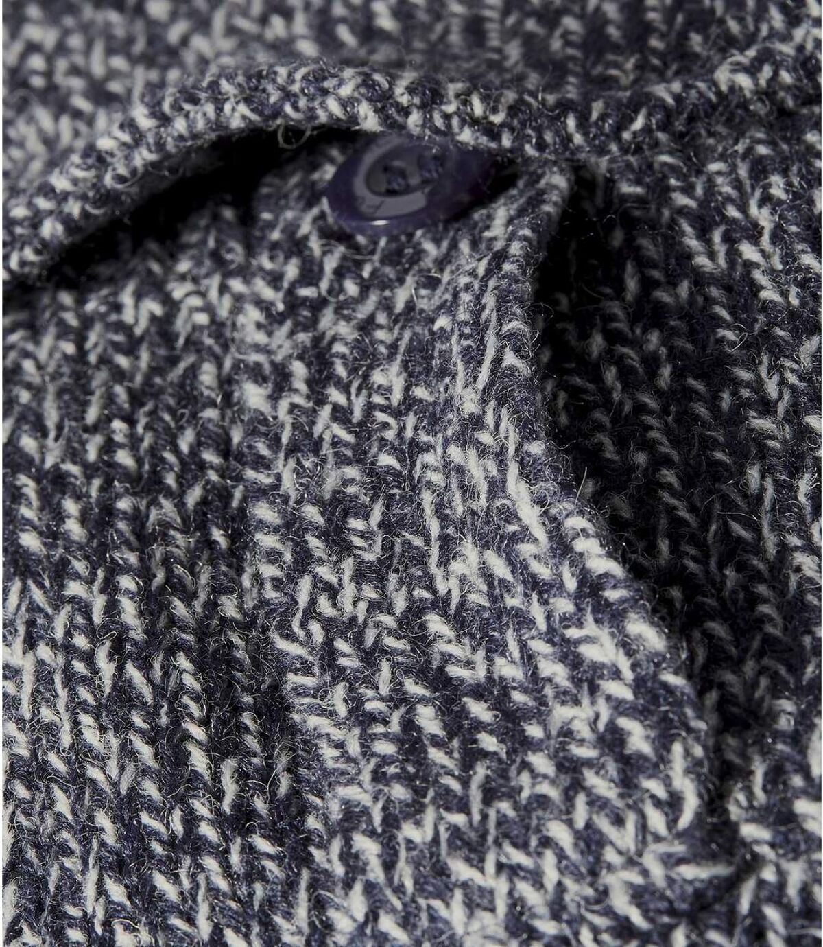 Men's Mottled Navy Warm Knitted Jacket - Full Zip Atlas For Men
