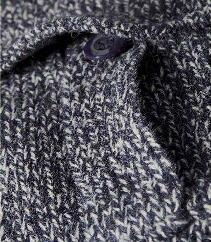 Men's Mottled Grey Warm Knitted Jacket - Full Zip