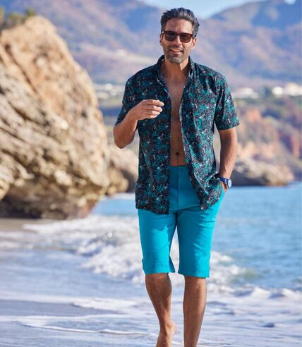 Kurzärmeliges Hemd Ibiza mit floralem Printmotiv