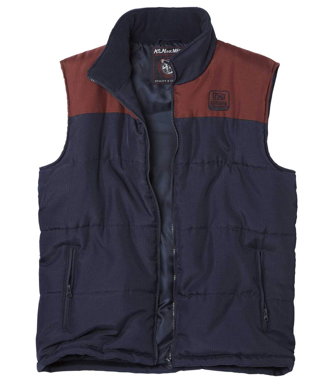 Men's Navy Stylish Padded Gilet - Water-Repellent - Full Zip-3