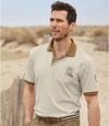 Pack of 2 Men's Casual Polo Shirts - Green Beige Atlas For Men