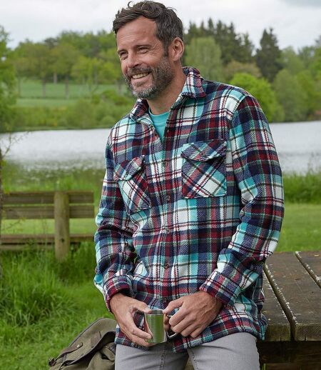 Men's Checked Fleece Overshirt