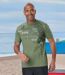 Pack of 2 Men's Adventure T-Shirts - Ecru Green-2