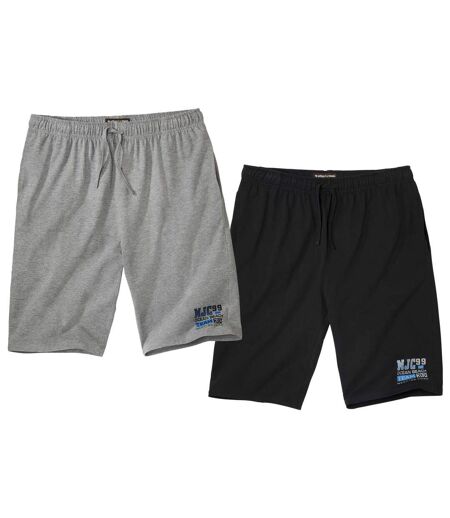 Pack of 2 Men's Ocean Beach Shorts - Black Grey