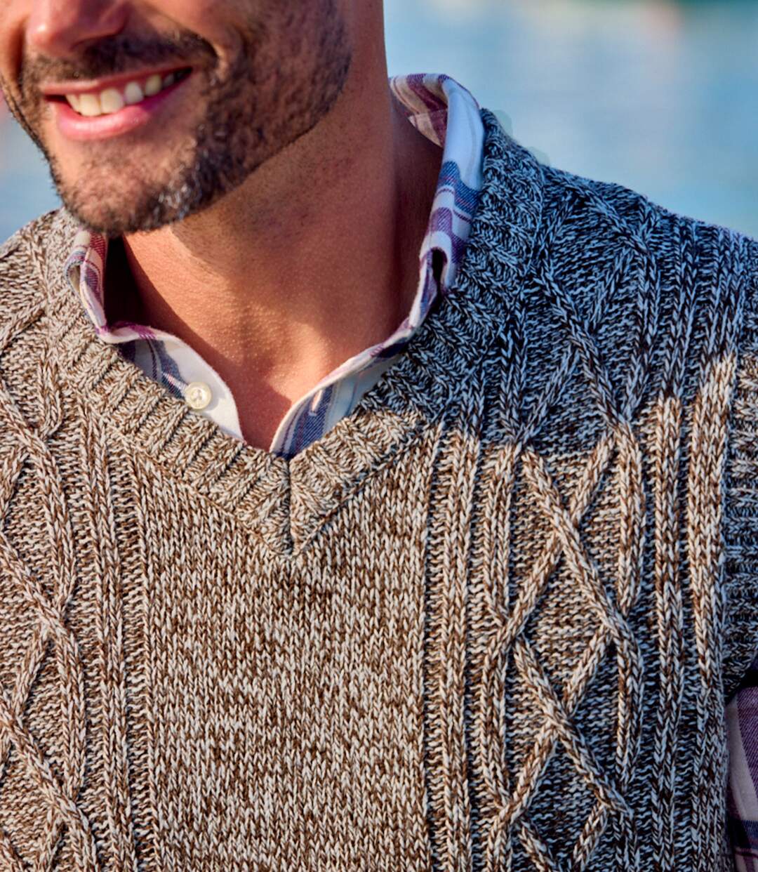Pull Tricot Sans Manches Torsadé-3