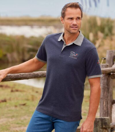 Pack of 2 Men's Polo Shirts - Navy Grey