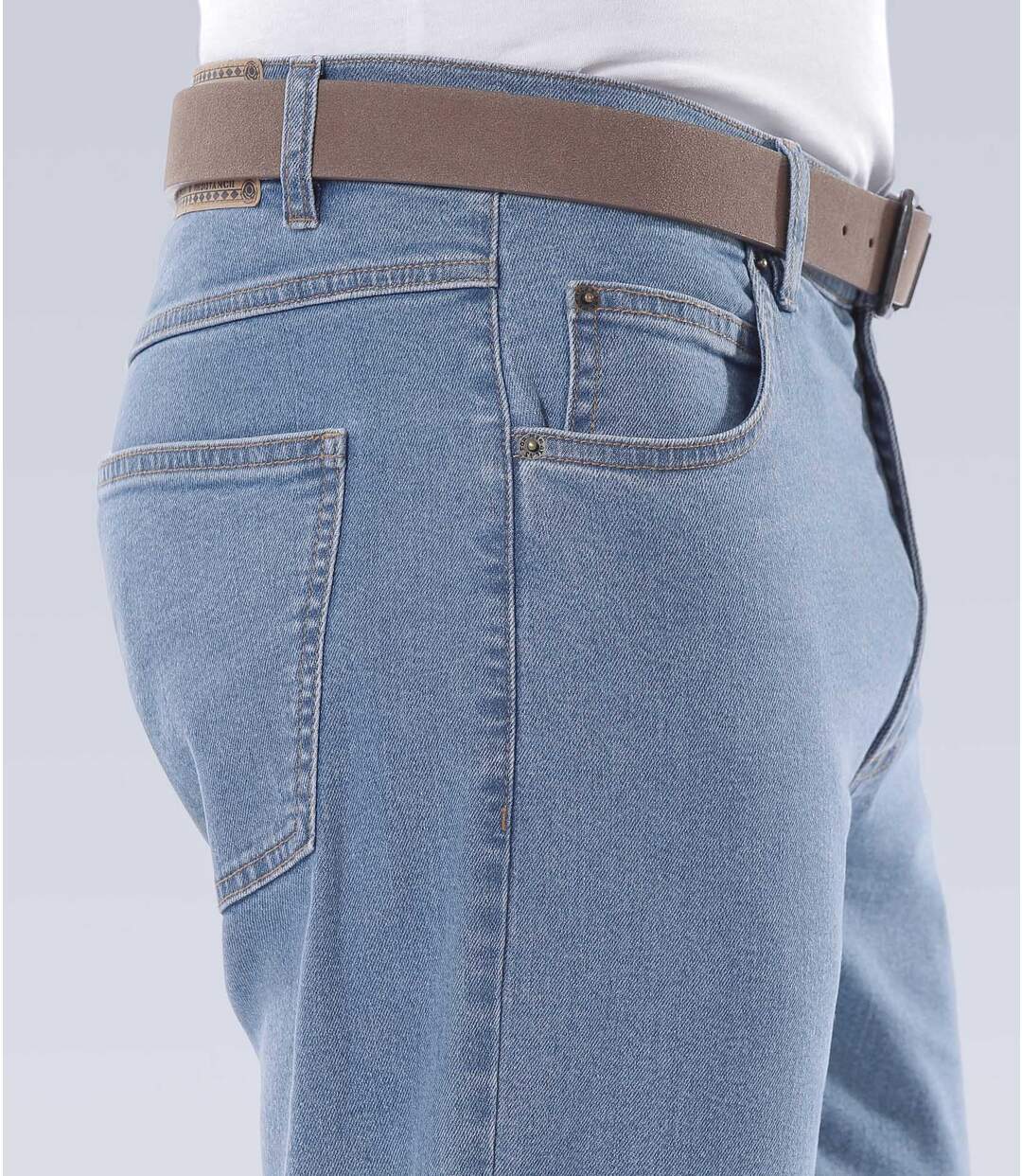 Jasnoniebieskie wygodne dżinsy ze stretchem Atlas For Men