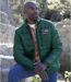 Men's Green Two-Tone Puffer Jacket - Lightweight - Water-Repellent