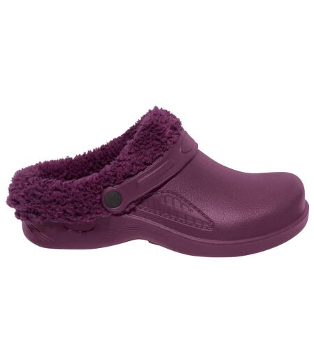 Women's Purple Sherpa-lined Clogs