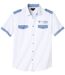 Chemise pilote en popeline homme - blanc