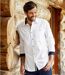 Men's White Casual Poplin Shirt - Long Sleeves