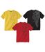 Pack of 3 Men's Graphic Print T-Shirts - Yellow Black Red