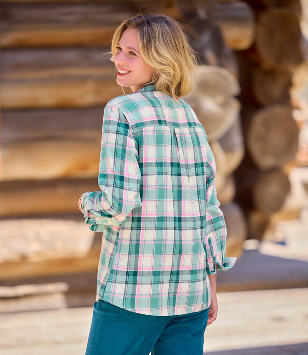 Chemise en flanelle à carreaux femme