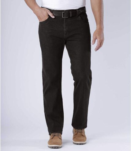 Men's Black Regular-Fit Jeans