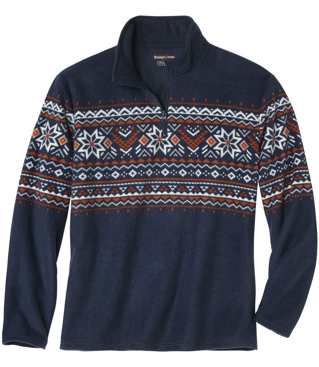 Pull Micropolaire à Col Zippé Motifs Jacquard-2