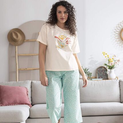 Pantalon de pyjama 7/8eme menthe