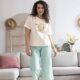 Pantalon de pyjama 7/8eme menthe-2