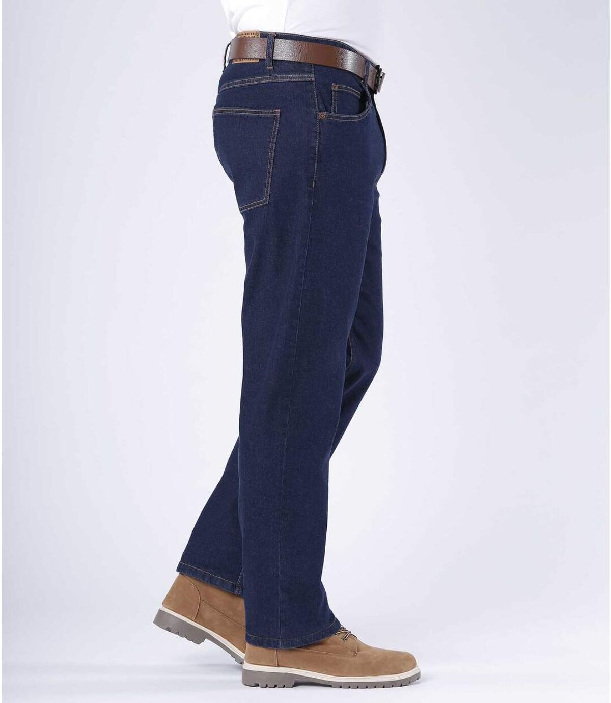 Dunkelblaue Stretch-Jeans im Regular-Schnitt Atlas For Men