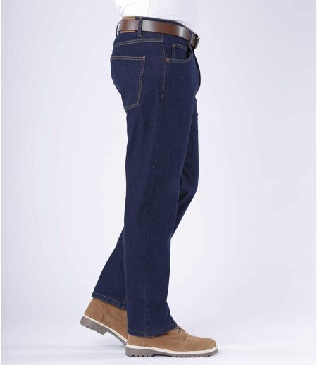 Donkerblauwe regular stretch jeans