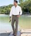 Men's Grey Stretchy Twill Pants-3