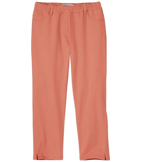 Women's Cropped Twill Pants - Peach