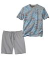 Men's Grey Pyjama Short Set Atlas For Men