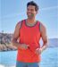 Pack of 3 Men's Beach Vests - Yellow Turquoise Coral