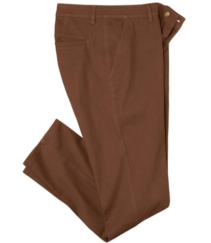 Braune Chino-Hose mit Stretch-Effekt