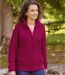 Women's Sherpa-Lined Knitted Jacket - Cherry