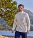 Pack of 3 Men's Roll-Neck Tops - White Grey Navy-3