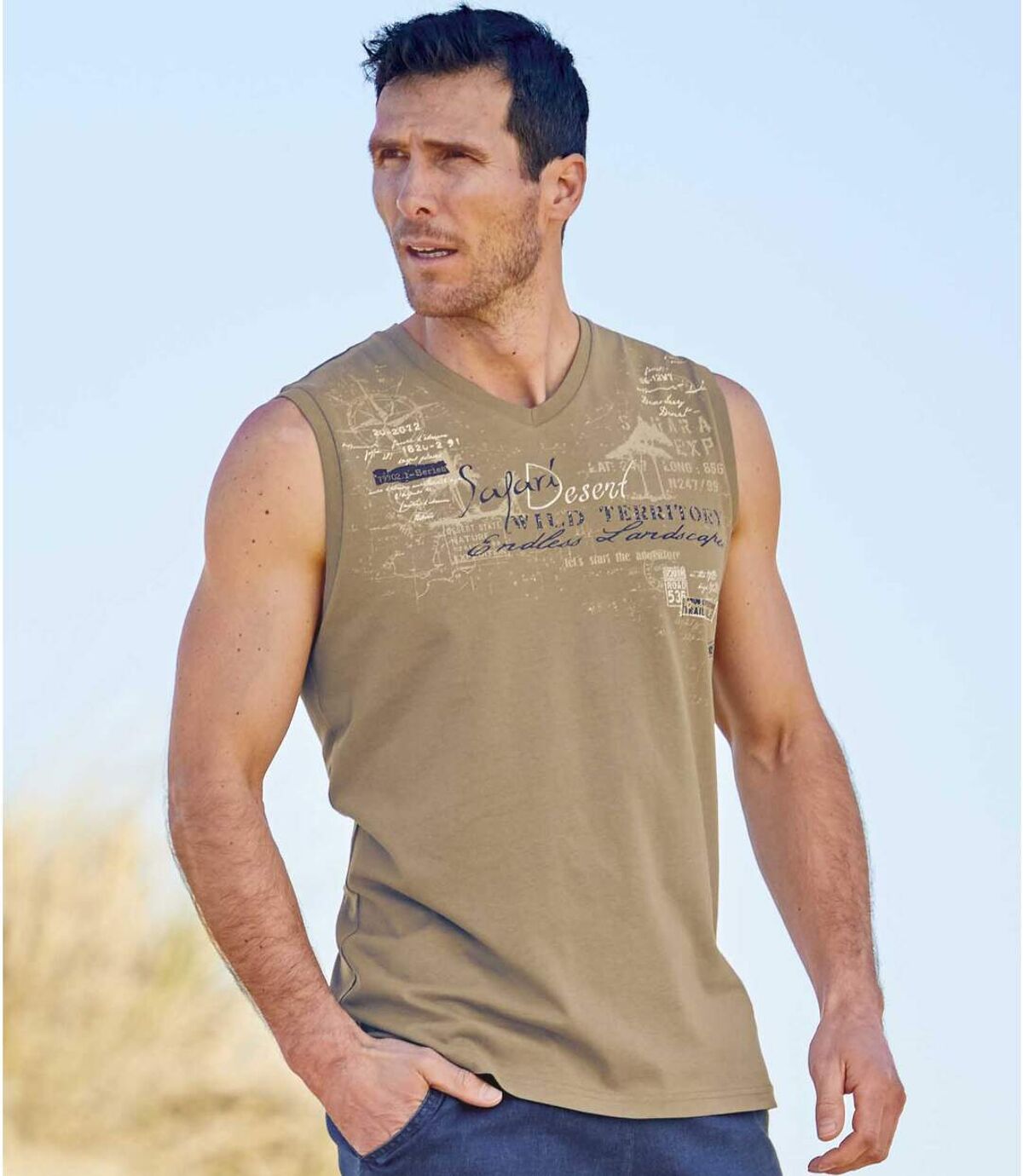 2er-Pack Ärmellose T-Shirts Safari Atlas For Men