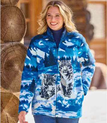 Veste Polaire, Imprimé Panthères des Neiges 