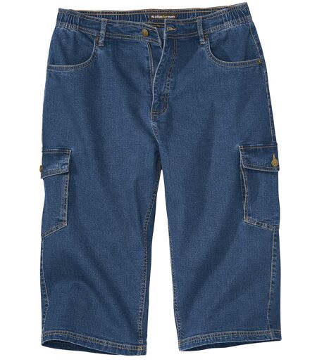 3/4-Cargo-Hose aus Stretch-Denim