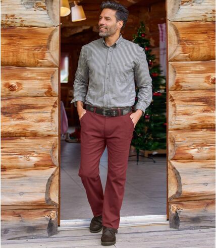 Pantalon Chino Stretch Bordeaux 