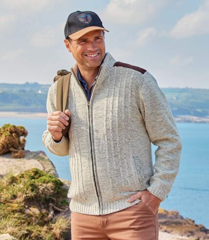 Men's Fleece-Lined Knitted Jacket