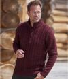 Pletený sveter so stojatým golierom na zips Atlas For Men