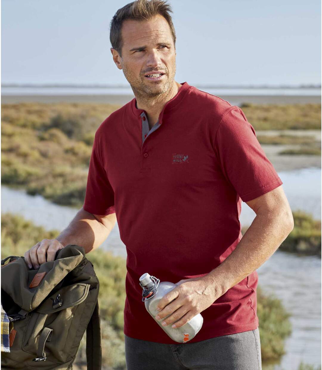 3er-Pack T-Shirts Canada Wild mit Henleykragen Atlas For Men
