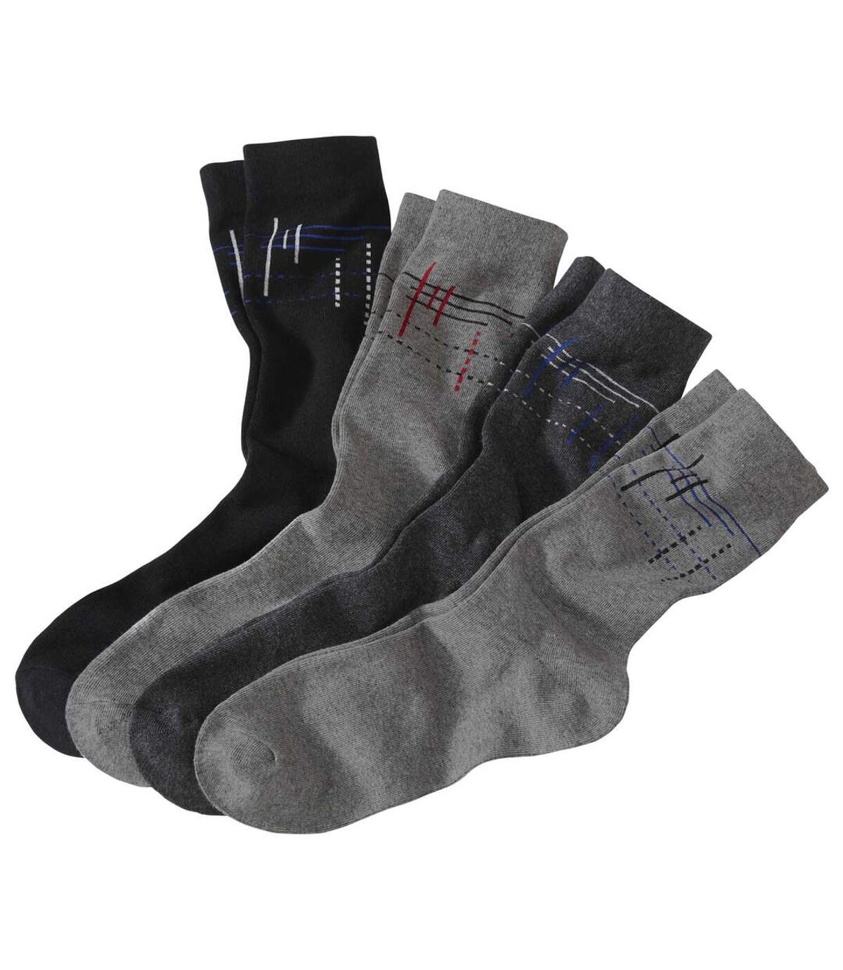 Pack of 4 Pairs of Men's Patterned Socks Atlas For Men