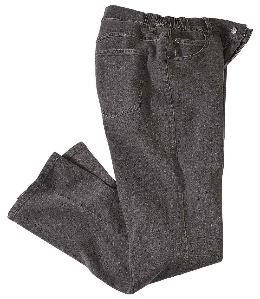 Pohodlné šedé strečové džíny rovného střihu Regular Atlas For Men