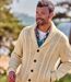 Gilet Tricot Torsadé Col Châle-4